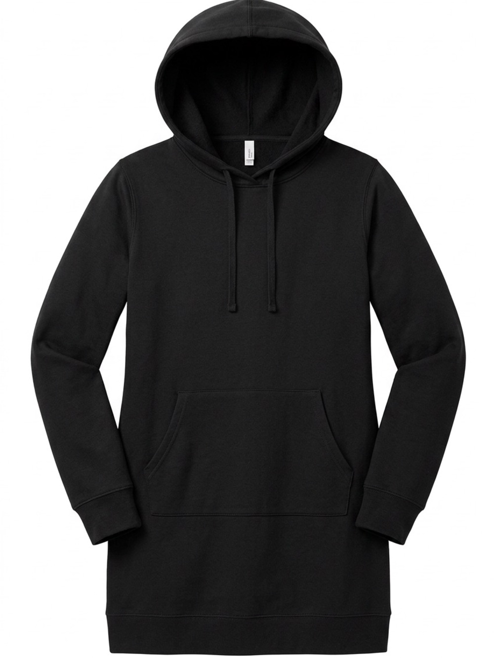 Fabletics Black Hooded Sweatshirt Dress Medium Athleisure Tunic Hoodie